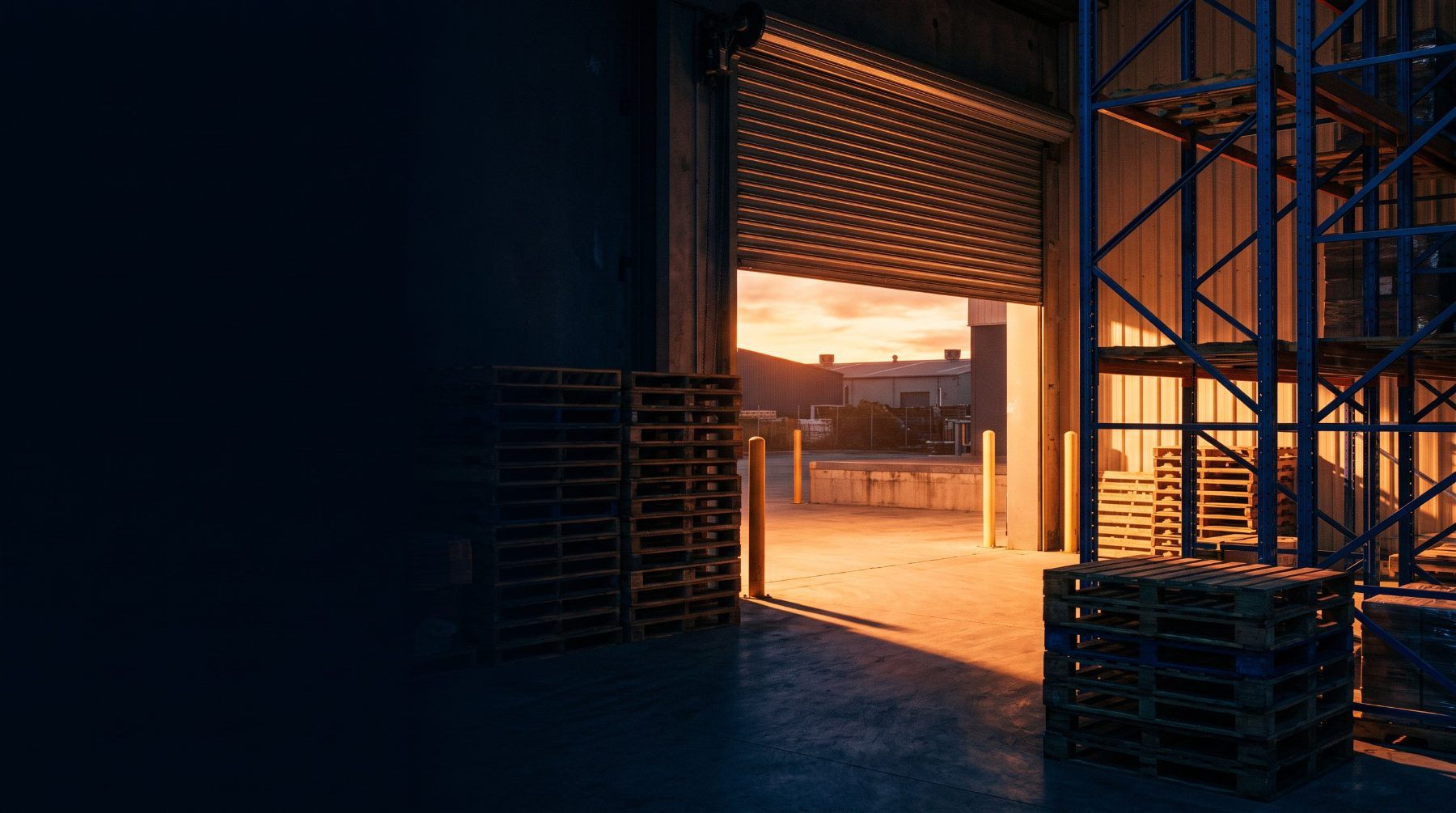 Distribution yard at dusk
